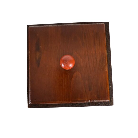 Retro Kitchen Wooden Box Mushroom Apple Rustic 70s Style Hand Painted Storage - Picture 7 of 16